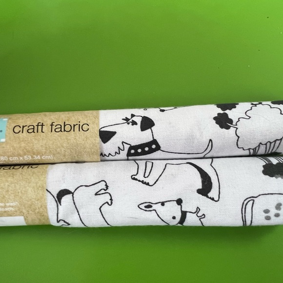 FAT QUARTER dog breed cartoon sketch outline fabric cotton print puppy assorted - Picture 8 of 9